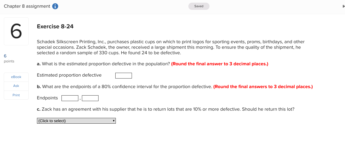Solved Chapter 8 assignment ( Saved Exercise 8-24 special | Chegg.com