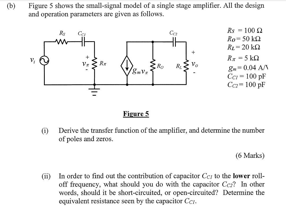 Solved (b) Figure 5 shows the small-signal model of a single | Chegg.com