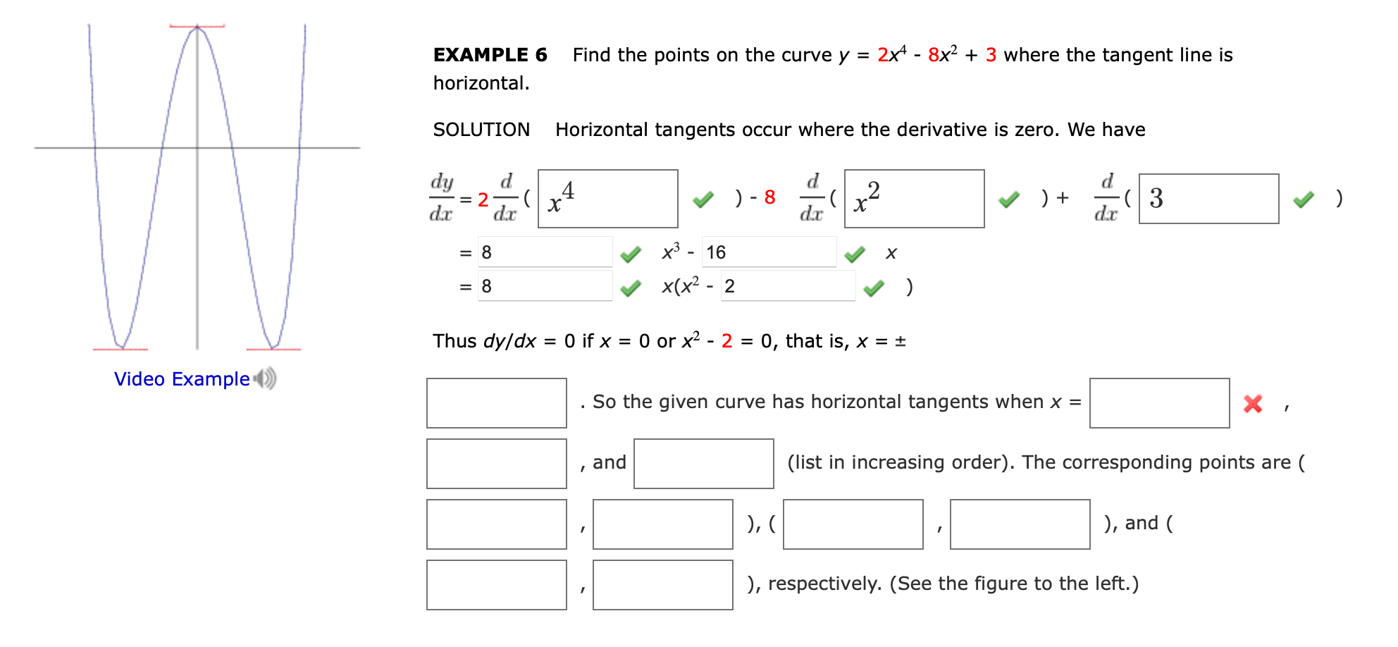 solved-example-6-find-the-points-on-the-curve-y-2x4-8x2-chegg