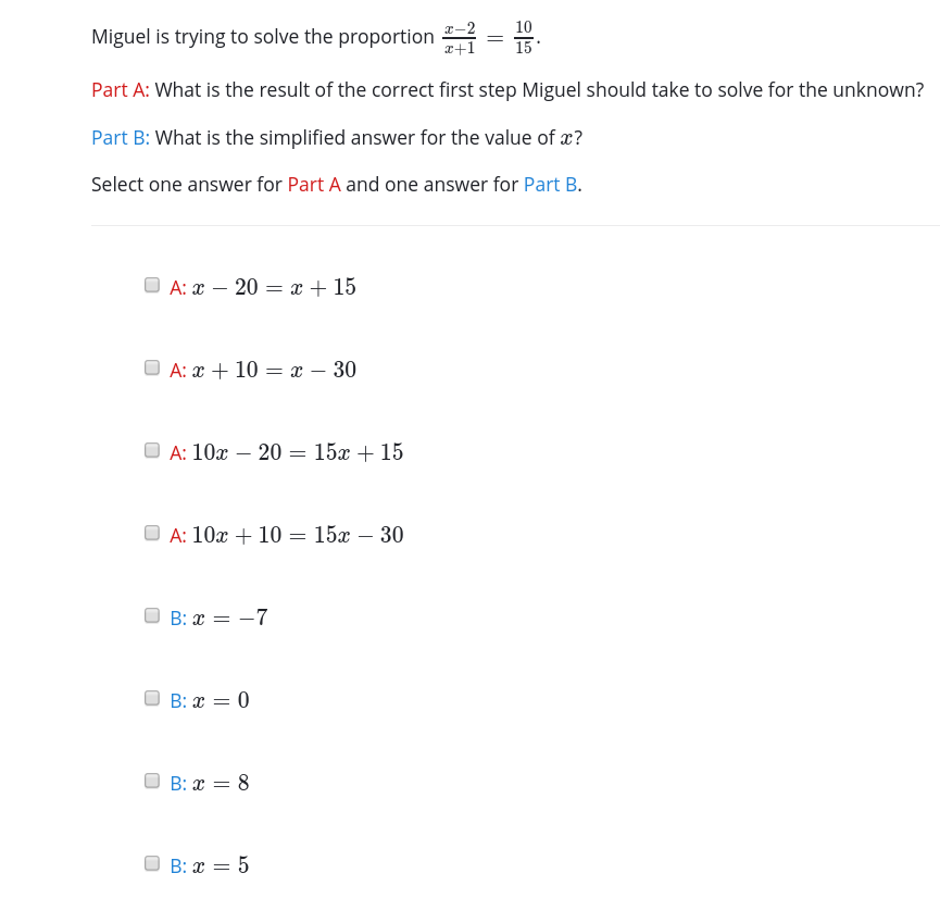 Miguel Is Trying To Solve The Proportion Part A What Chegg 