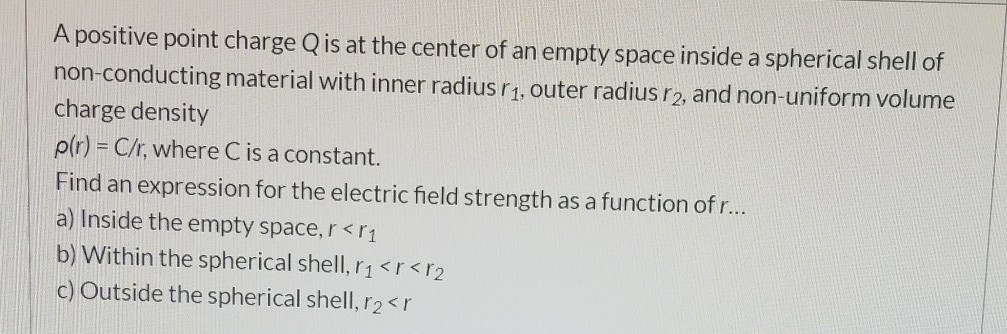 Solved A positive point charge Q is at the center of an | Chegg.com
