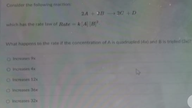 Solved Consider The Following Reaction 2A + 2B 20 +D Which | Chegg.com