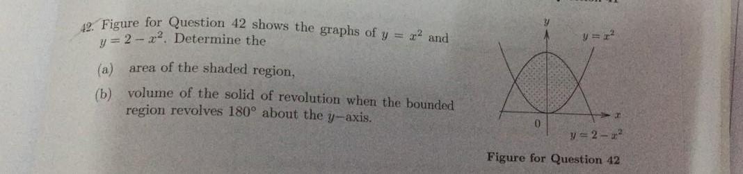 Solved 2. Figure for Question 42 shows the graphs of y = x2 | Chegg.com