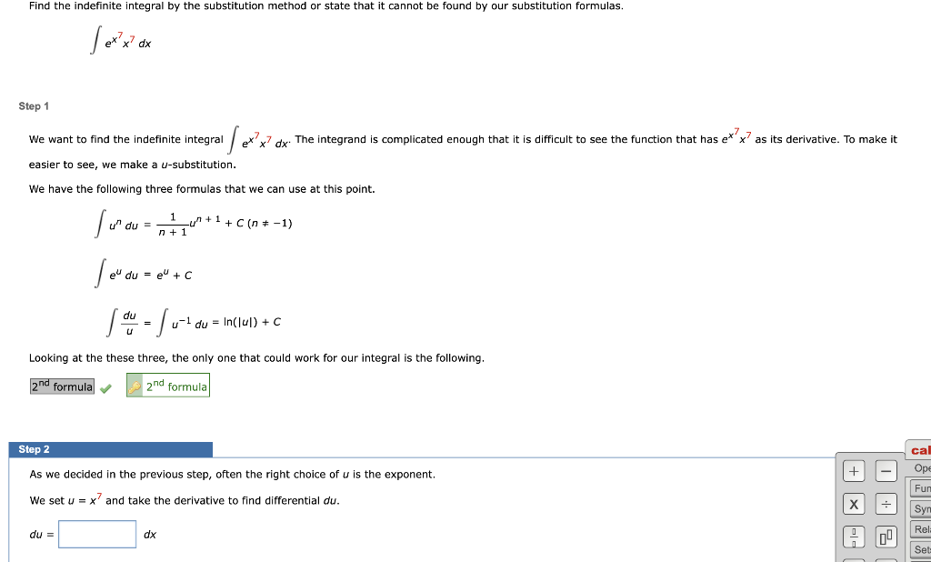 Solved Find the indefinite integral by the substitution | Chegg.com