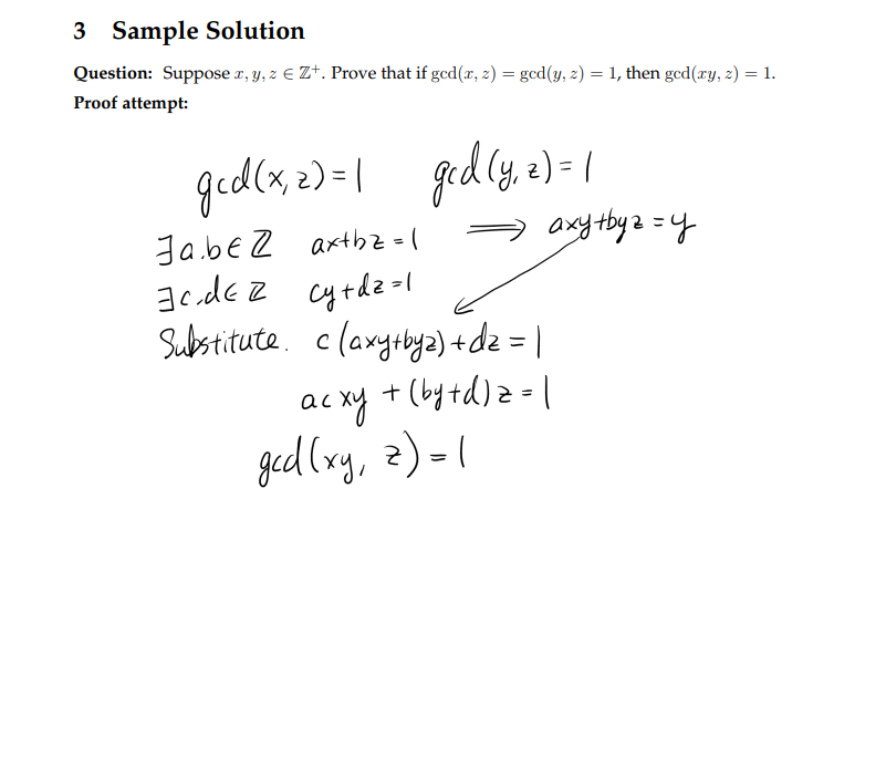 Solved 3 Sample Solution Question: Suppose x,y,z∈Z+. Prove | Chegg.com