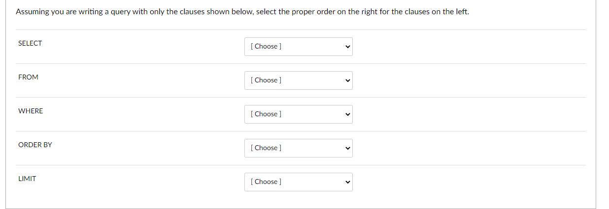 Solved The options to choose from for each one is: THE | Chegg.com