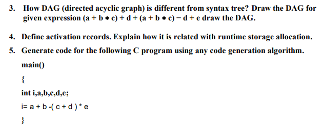 Solved 3. How DAG (directed Acyclic Graph) Is Different From | Chegg.com