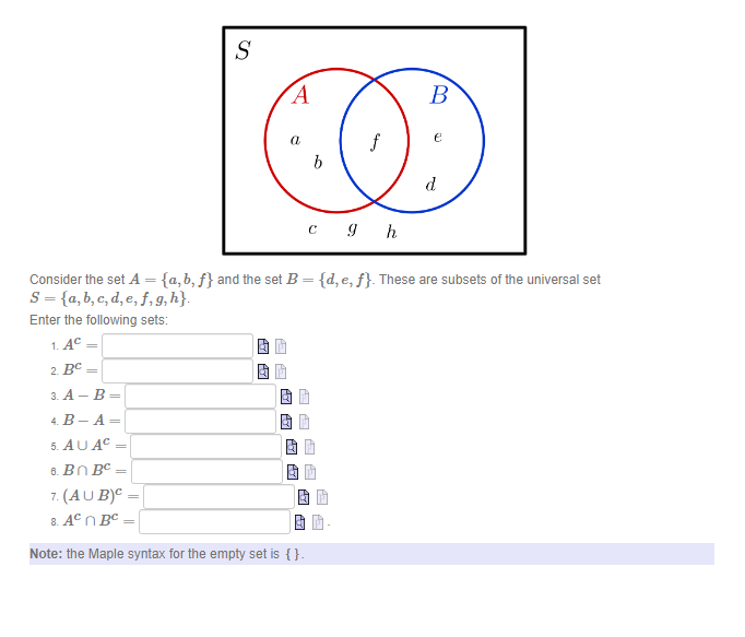 Solved Consider The Set A={a,b,f} And The Set B={d,e,f}. | Chegg.com