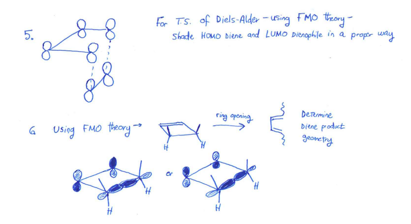 Solved For T.S. of Diels-Alder - using FMO theory- Shade | Chegg.com