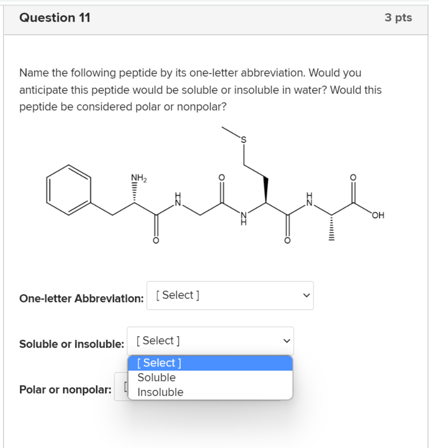 Solved Name the following peptide by its one-letter | Chegg.com