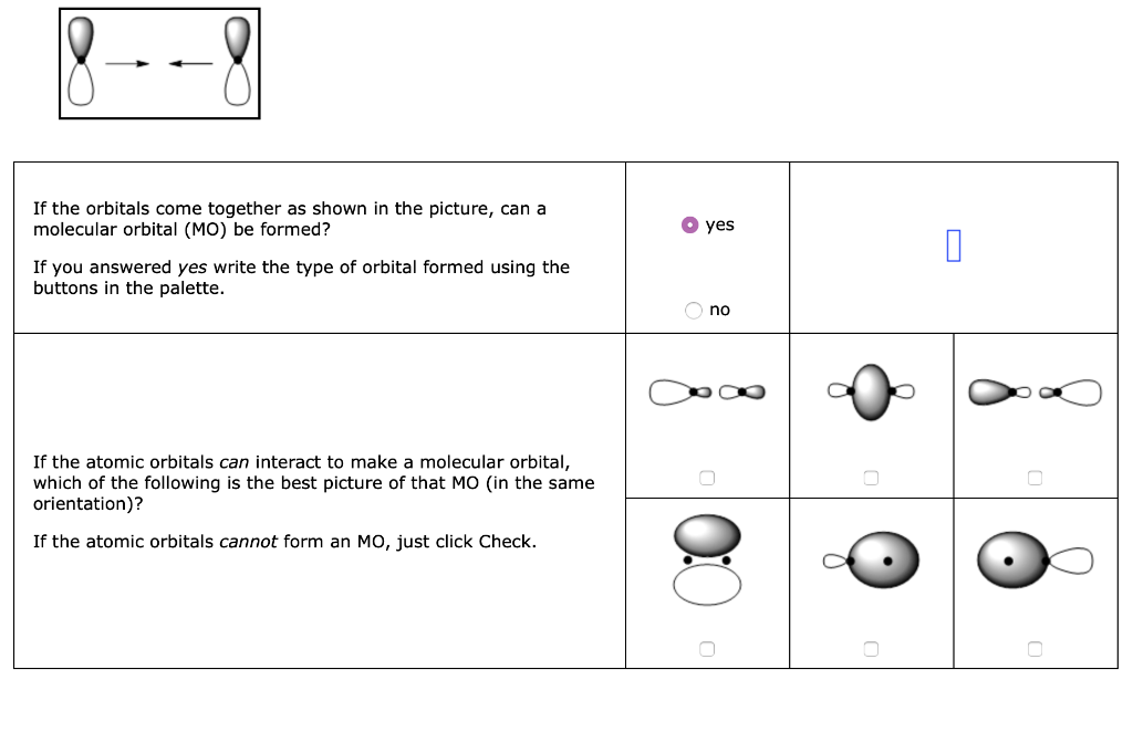 Solved yes If the orbitals come together as shown in the | Chegg.com