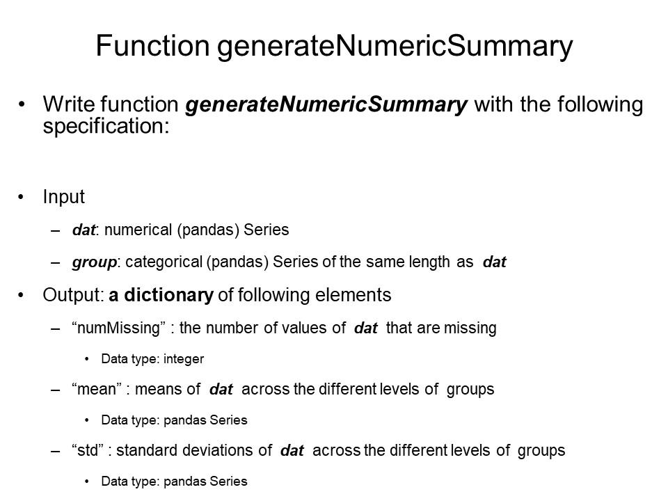 Summarizing a numeric variable by group When you're | Chegg.com