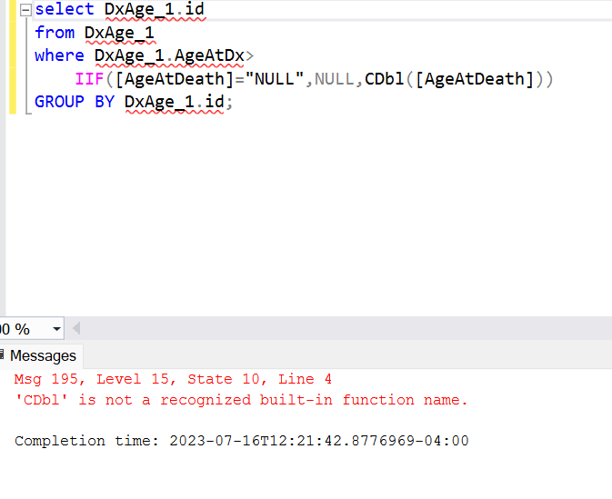 Solved select DxAge 1 id from DxAge 1 where DxAge 1. | Chegg.com