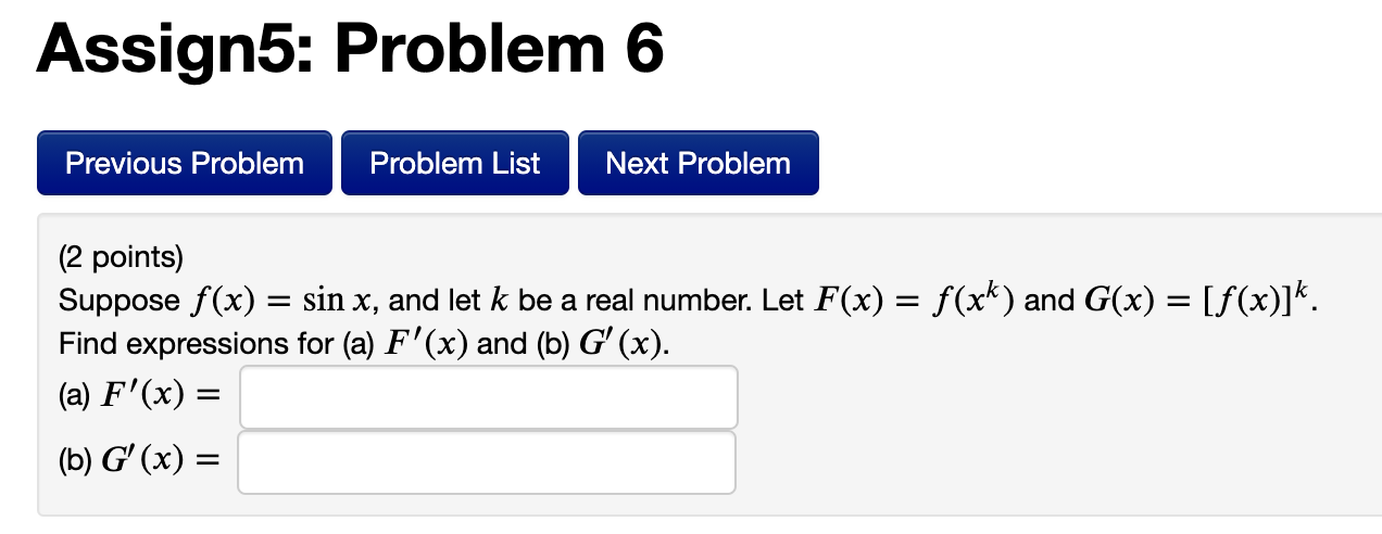 Solved Assign5: Problem 5 Previous Problem Problem List Next | Chegg.com