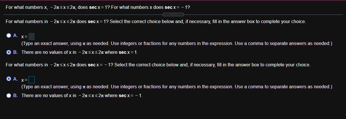 Solved For what numbers x, -21 | Chegg.com