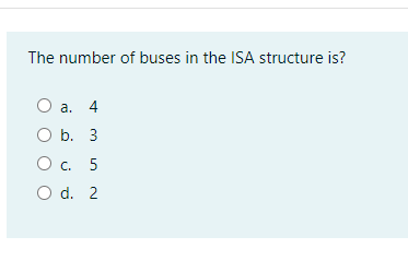 Solved The number of buses in the ISA structure is? a. 4 O | Chegg.com