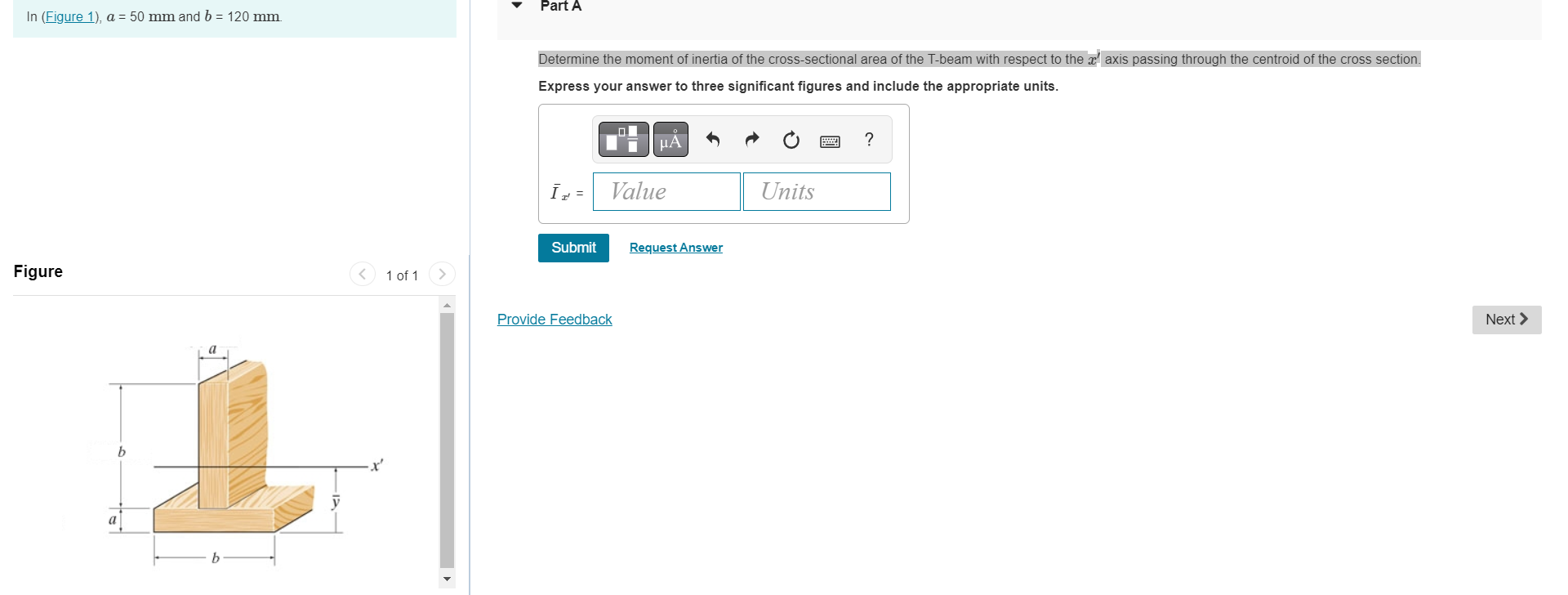 Solved In (Figure 1), A = 50 Mm And B = 120 Mm. Figure A B A | Chegg.com