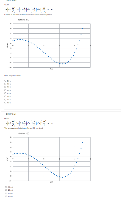 Solved r=(0.2s4m)t4−(0.5s2m)r2−(2s2m)t2+(2sm)t+1 m Choose al | Chegg.com