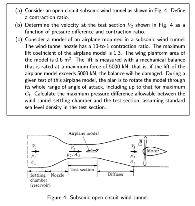 (a) Consider An Open-circuit Subsonic Wind Tunnel As | Chegg.com