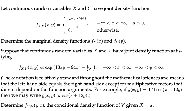 Solved Let continuous random variables \\( X \\) and \\( Y | Chegg.com