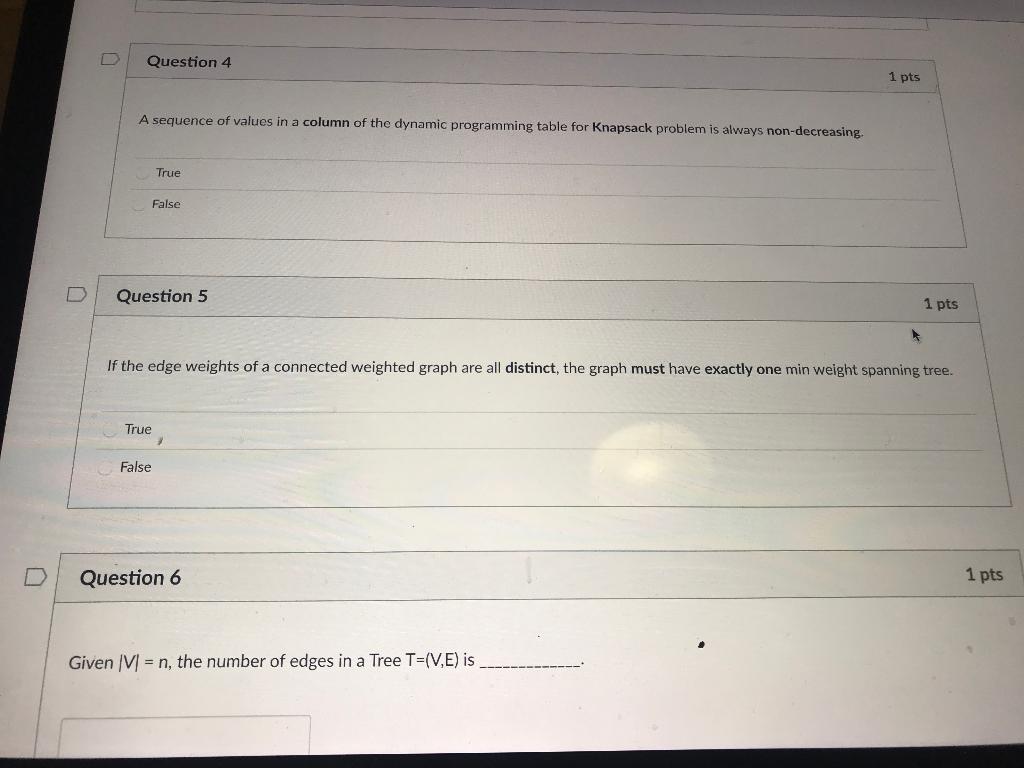 Solved Question 4 1 pts A sequence of values in a column of | Chegg.com