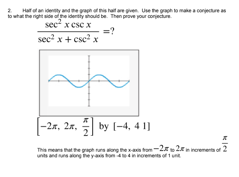 Solved 2. Half of an identity and the graph of this half are | Chegg.com
