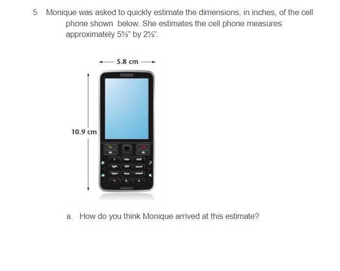 Solved 5. Monique was asked to quickly estimate the | Chegg.com