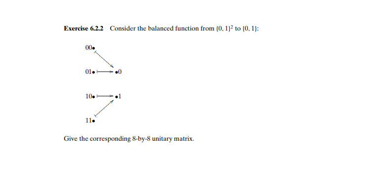 Exercise 6.2.2 Consider the balanced function from | Chegg.com