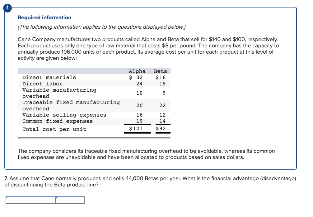 Solved Required information The following information