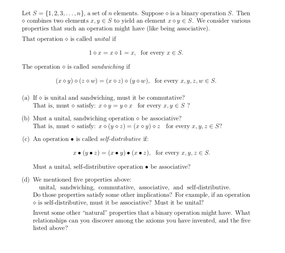 Solved Let S 1 2 3 N A Set Of N Elements Suppos Chegg Com