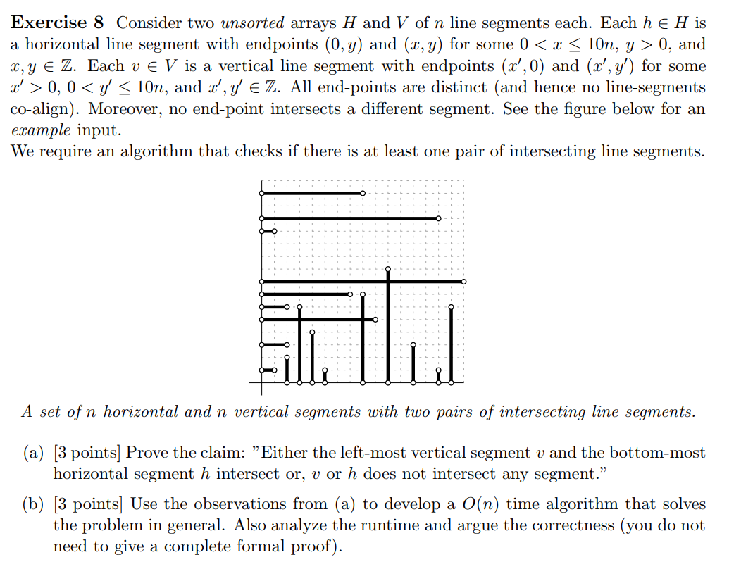 Exercise 8 Consider Two Unsorted Arrays H And V Of Chegg Com