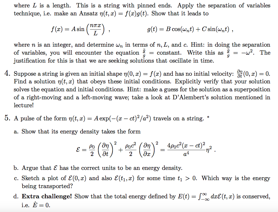 Solved In All Problems We Consider The Wave Equation 2 Chegg Com
