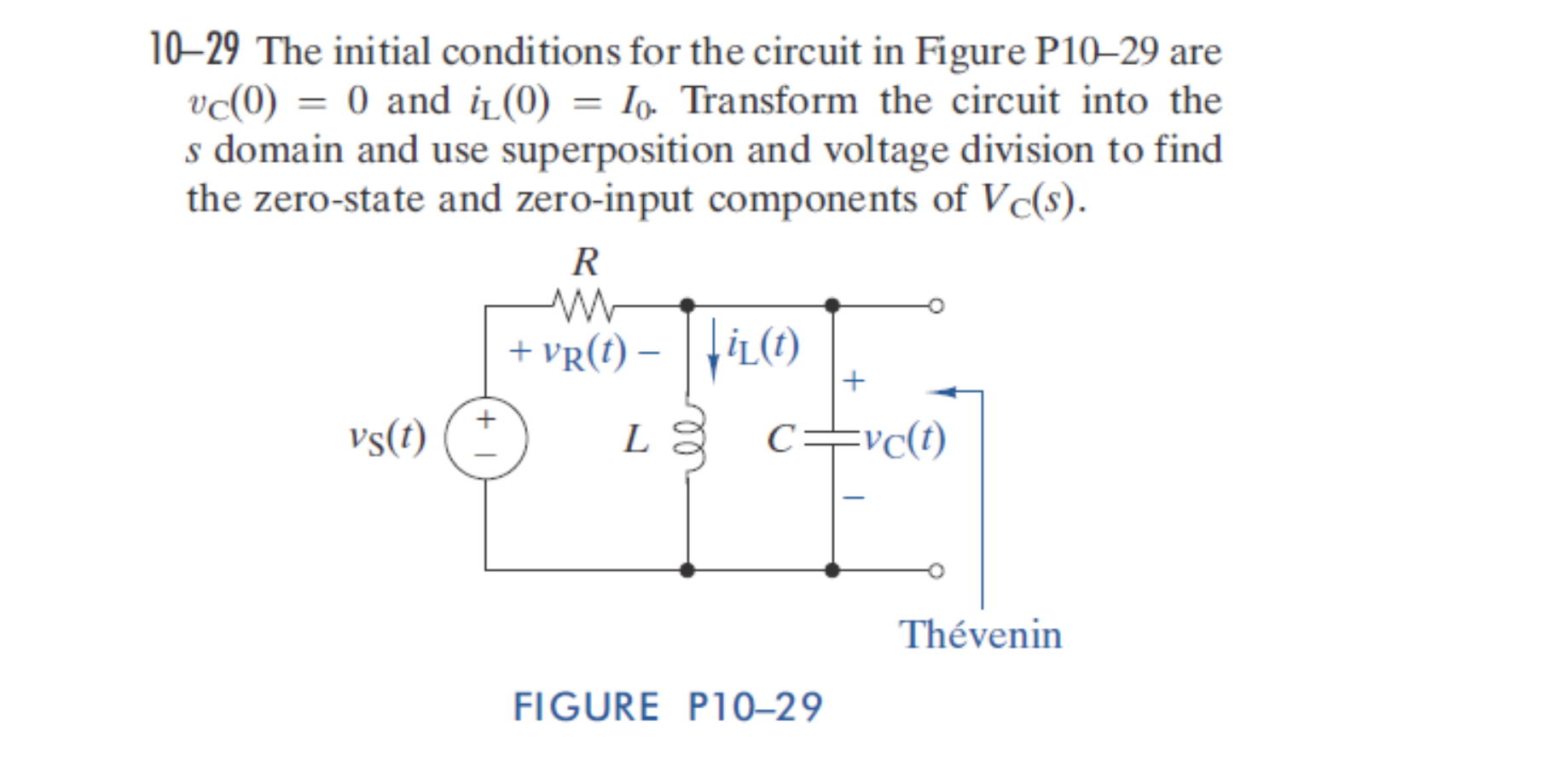 Solved 10–29 The initial conditions for the circuit in | Chegg.com