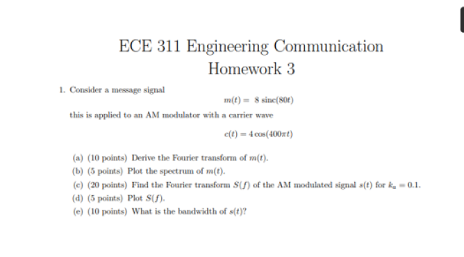 Solved ECE 311 Engineering Communication Homework 3 1. | Chegg.com
