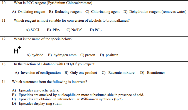 Solved 10. What is PCC reagent (Pyridinium Chlorochromate) | Chegg.com