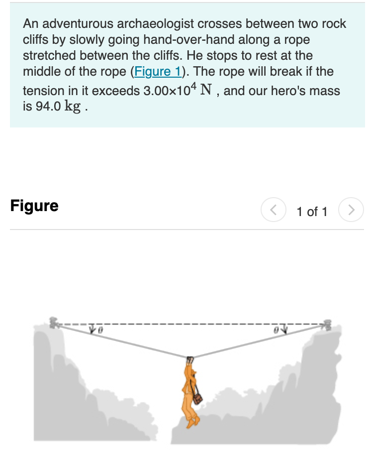 Solved An Adventurous Archaeologist Crosses Between Two Rock | Chegg.com