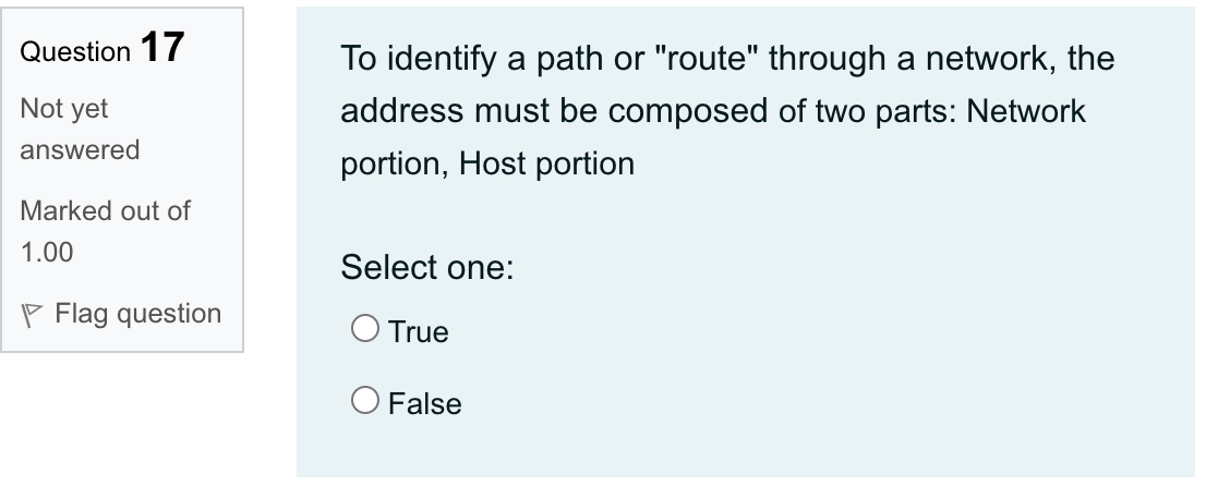 Solved Question 17 Not Yet To Identify A Path Or "route" | Chegg.com