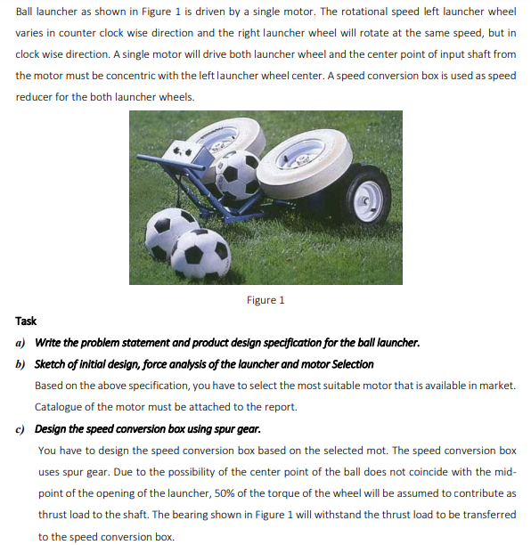Solved Ball launcher as shown in Figure 1 is driven by a