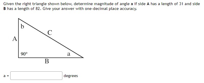 Solved Given the right triangle shown below, determine | Chegg.com