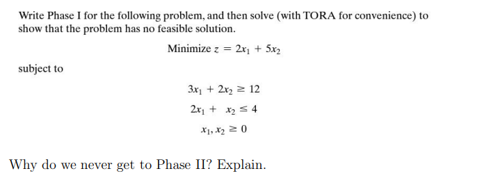 Solved Write Phase I For The Following Problem, And Then | Chegg.com