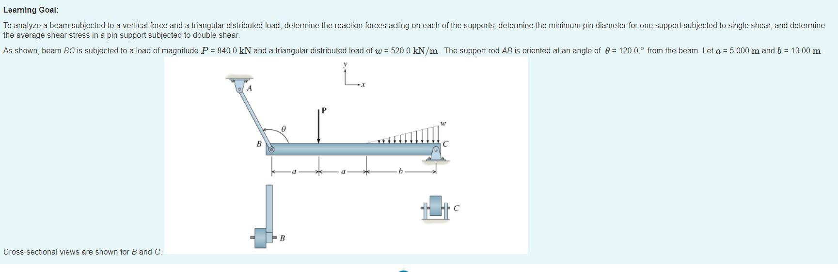 Solved A) Determine The Reaction Force At B B) Determine The | Chegg.com