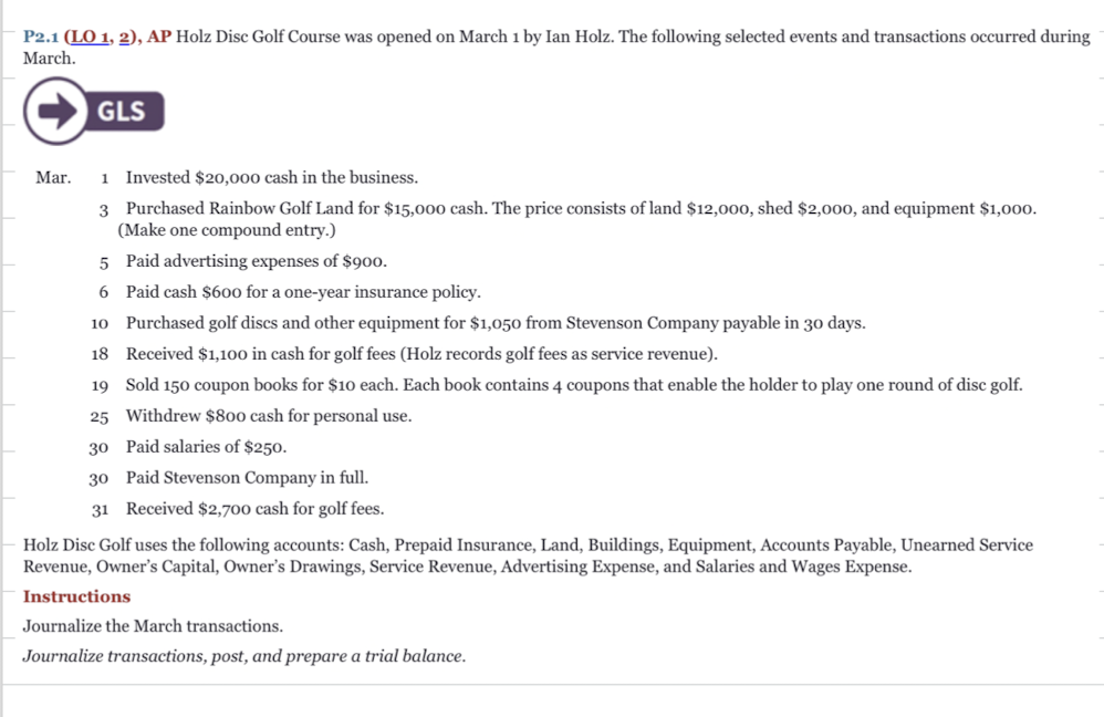 Solved P2.1 (LO 1, 2), AP Holz Disc Golf Course was opened
