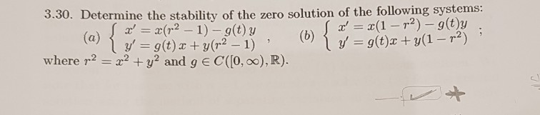 Zero Stability Solved 3.30. Determine the stability of the zero solution of | Chegg.com