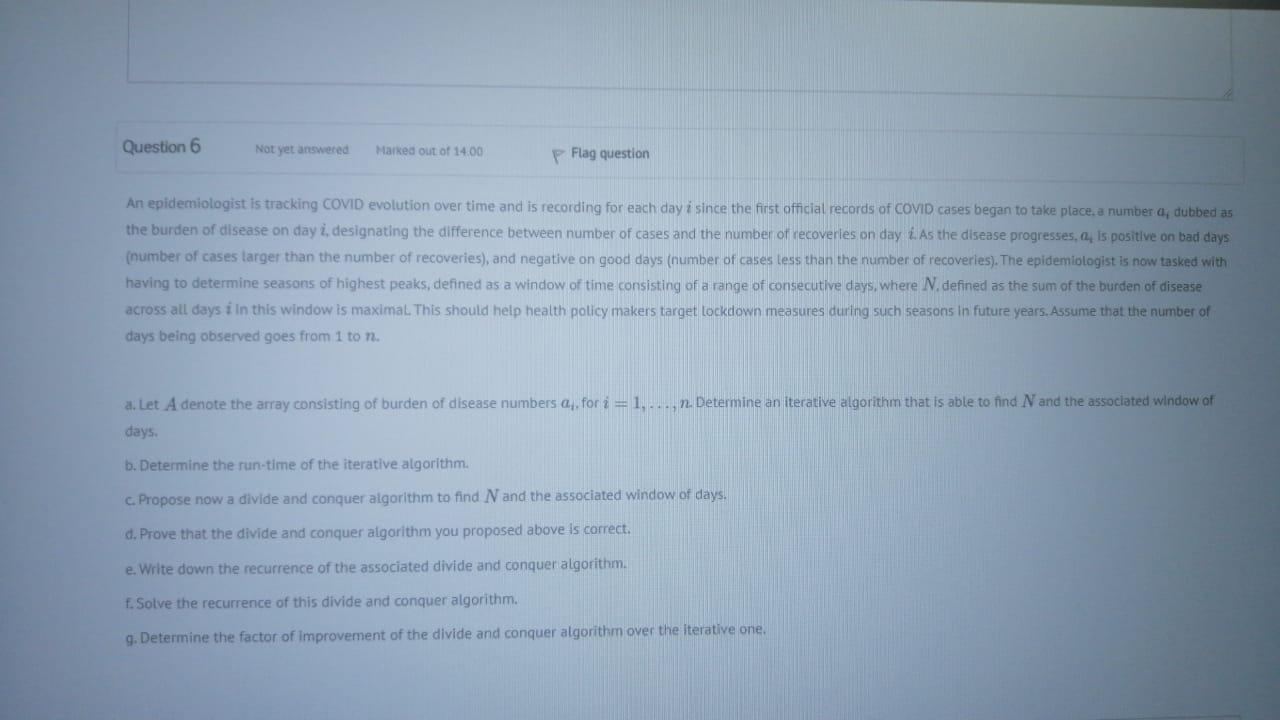 Solved Question 6 Not yet answered Marked out of 14.00 P | Chegg.com