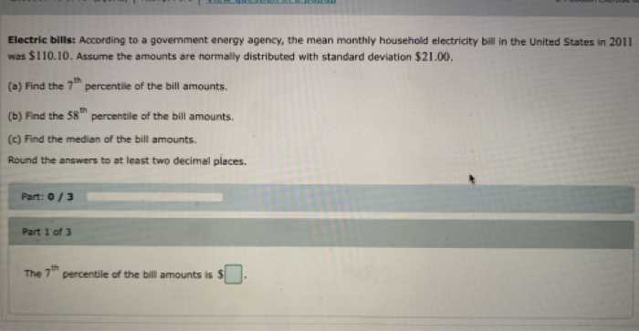 Solved Electric Bills: According To A Government Energy | Chegg.com