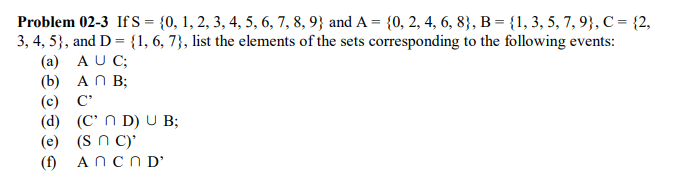 Solved Problem 02-3 If S={0,1,2,3,4,5,6,7,8,9} And | Chegg.com