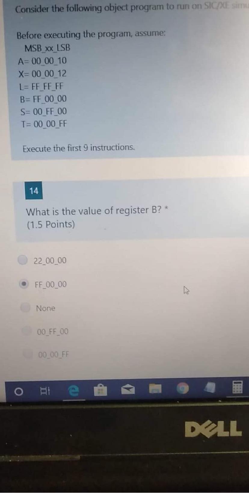 Consider the following object program to run on | Chegg.com