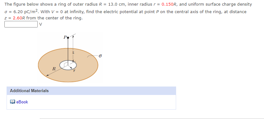 Solved The figure below shows a ring of outer radius R = | Chegg.com
