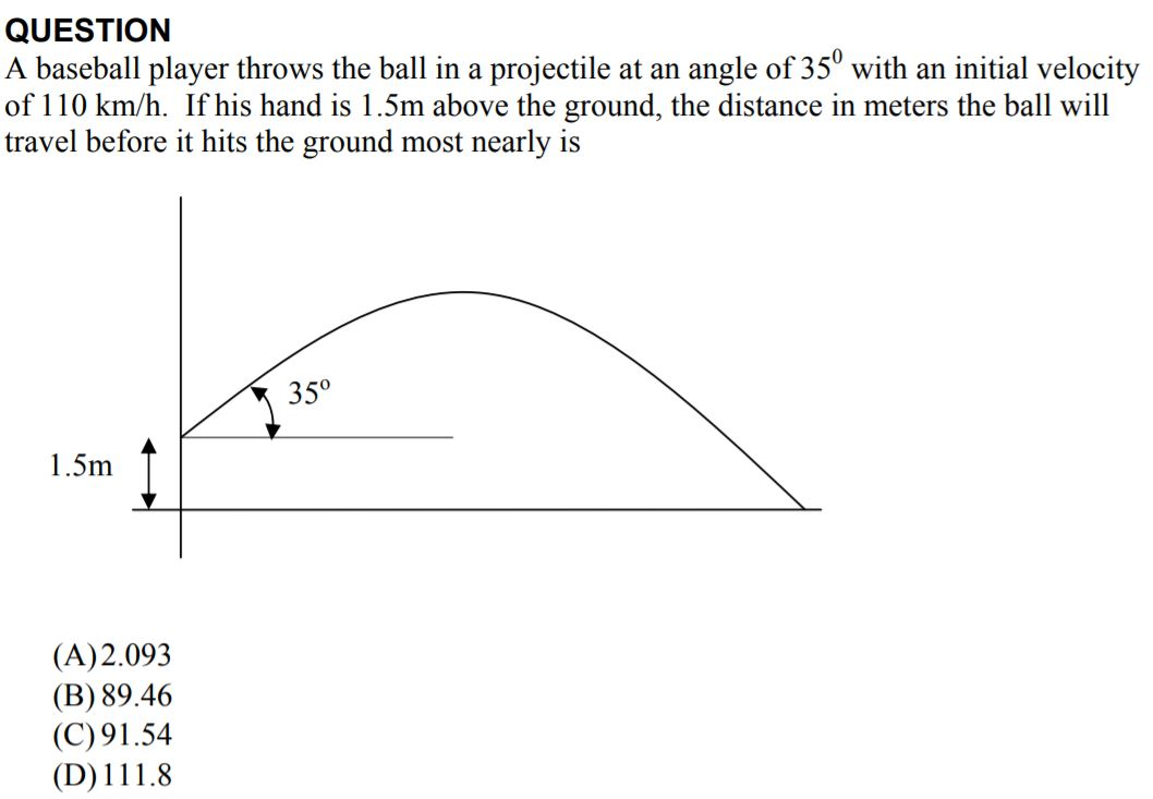 Solved QUESTION A baseball player throws the ball in a