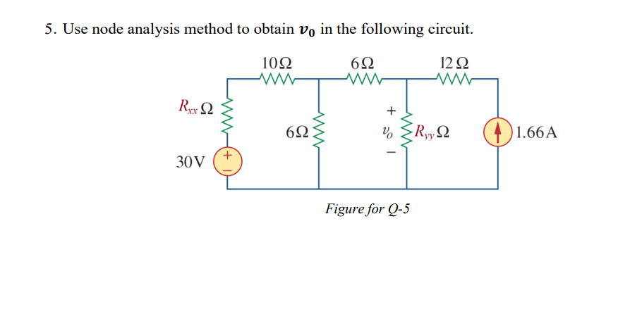 5. Use node analysis method to obtain Do in the | Chegg.com